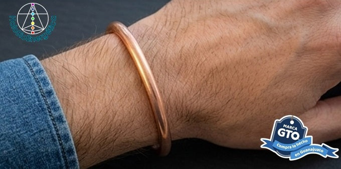 Pulsera Brazalete De Cobre Para Hombre 19 Cm
