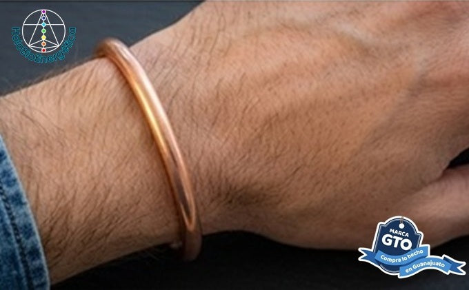 Pulsera Brazalete De Cobre Para Hombre 19 Cm