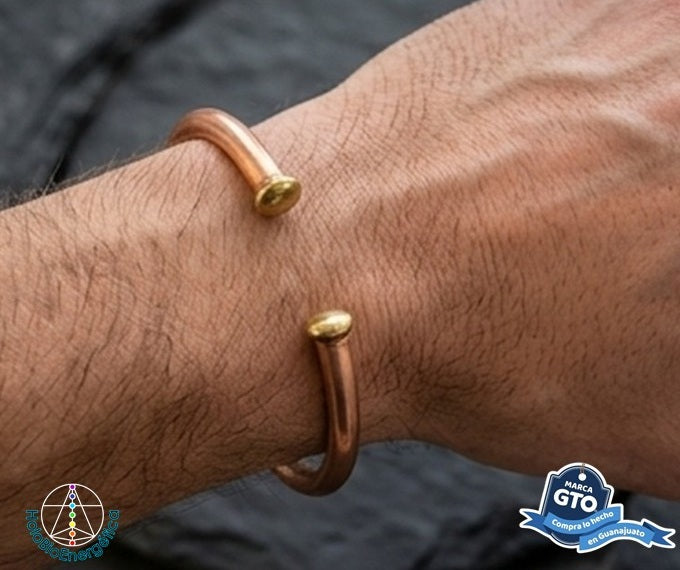 Pulsera Brazalete De Cobre Para Hombre 19 Cm