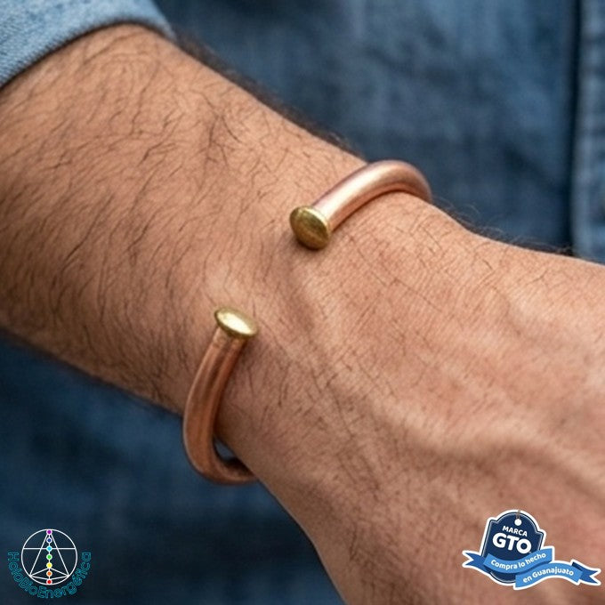 Pulsera Brazalete De Cobre Para Hombre 19 Cm